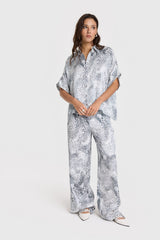MAISON HOTEL PANTALON ANCHO PRINMT ANIMAL GRIS