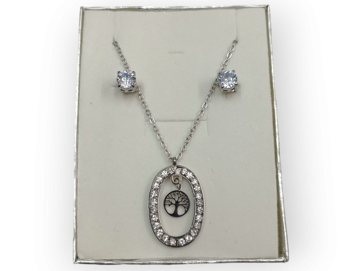 Conjunto collar árbol vida acero 2 1
