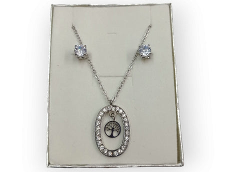 Conjunto collar árbol vida acero 2 1