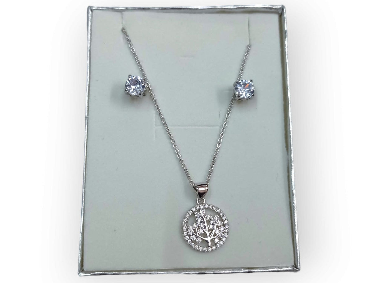 Conjunto collar árbol vida acero 3 1