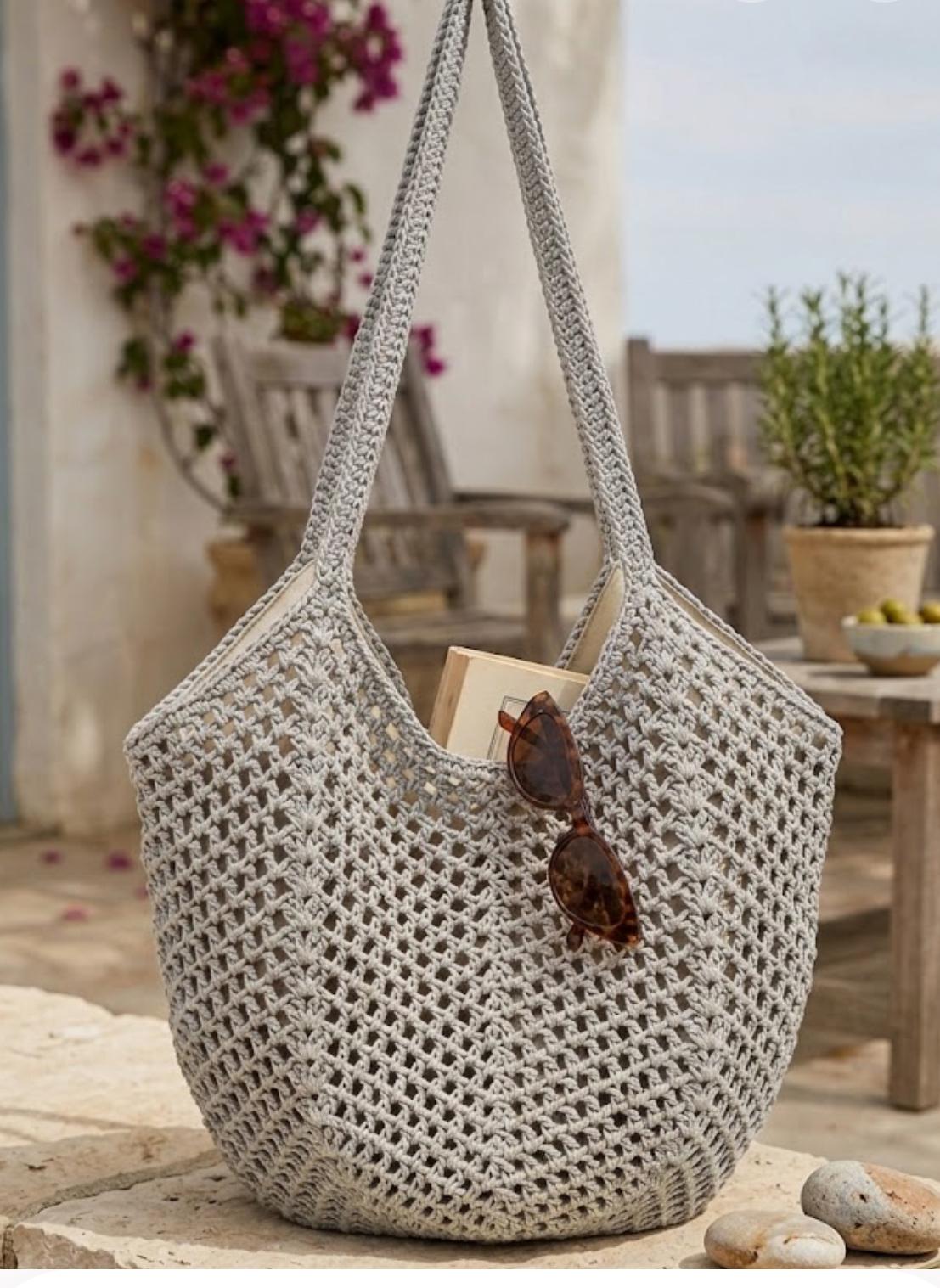 Bolso tote de hombro, tejido trenzado 1