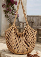 Bolso tote de hombro, tejido trenzado 2