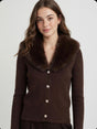 CHAQUETA CON CUELLO DE PELO COLOR MARRON 1