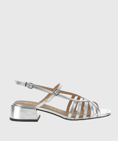 Stonefly – Sandalias de tacón bajo con tiras metalizadas de mujer 1