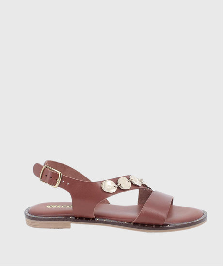 IGI&CO – Sandalias de piel con detalles metálicos y hebilla mujer 1