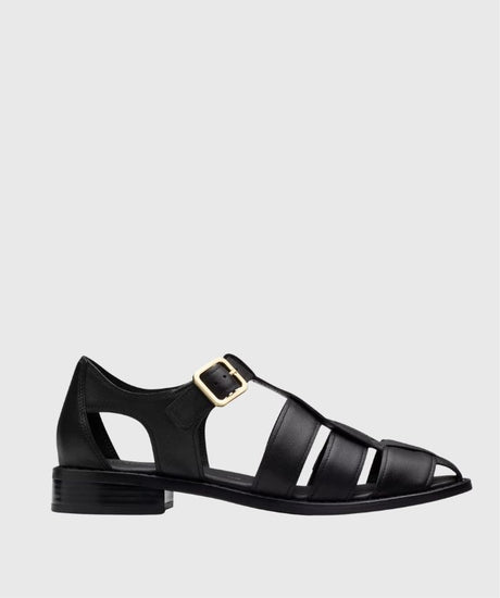 Clarks Hana Sun – Zapatos calados de piel negra con tacón bajo para mu 1