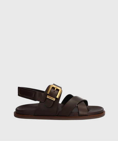 Alpe – Sandalias cruzadas de piel con hebilla de mujer 1