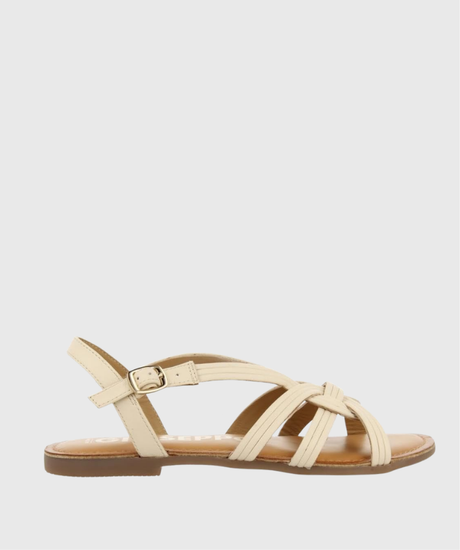 Gioseppo Golaj Off-White – Sandalias planas de piel para mujer 1