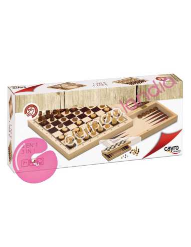 3 en 1 Ajedrez - Damas - Backgammon - Dendago