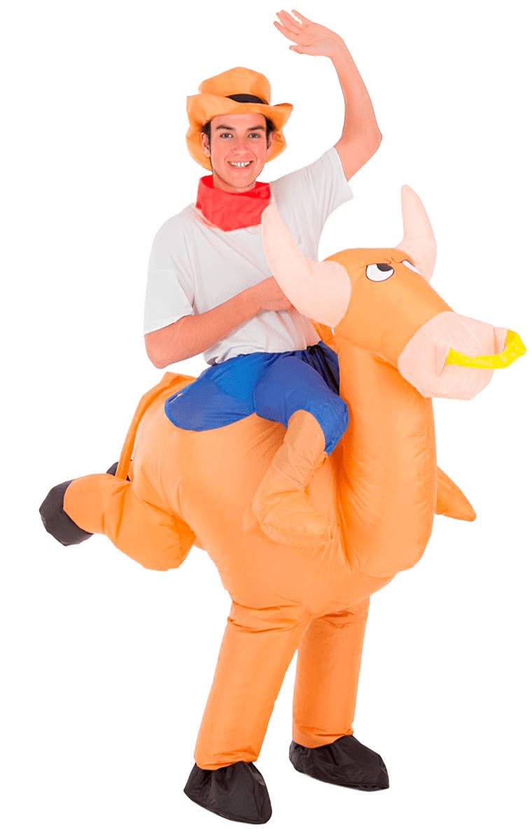 Disfraz Toro con Vaquero Hinchable Adulto 1