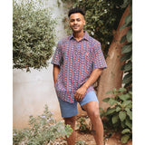 CAMISA AZUL/ROJO DELANTERA