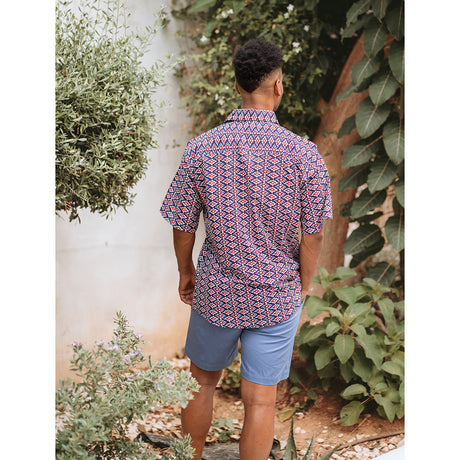 CAMISA AZUL/ROJA TRASERA