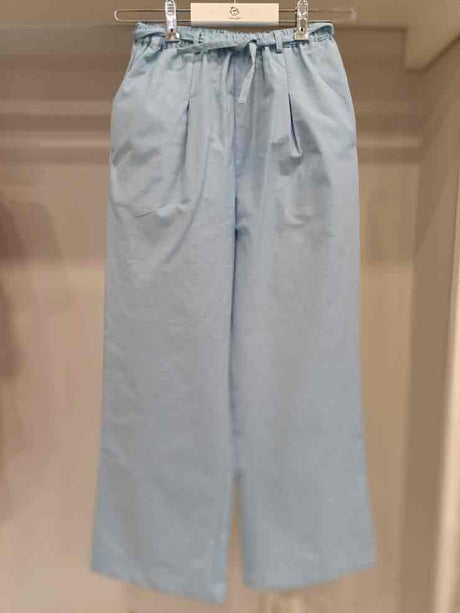 PANTALON AZUL CIELO LARGO PINZAS LINO 1