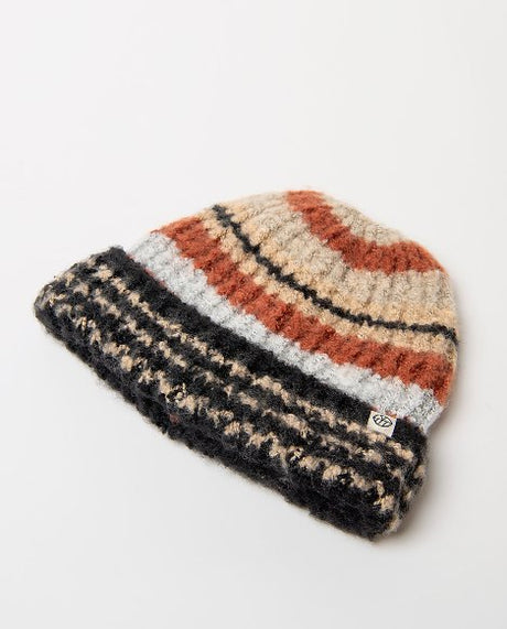 Gorro de punto con rayas Beige