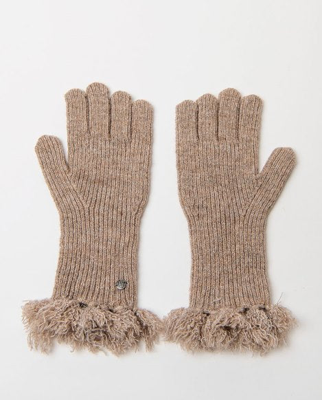 Guante con flecos Beige