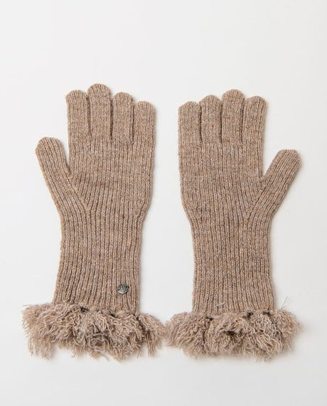 Guante con flecos Beige
