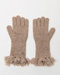 Guante con flecos Beige