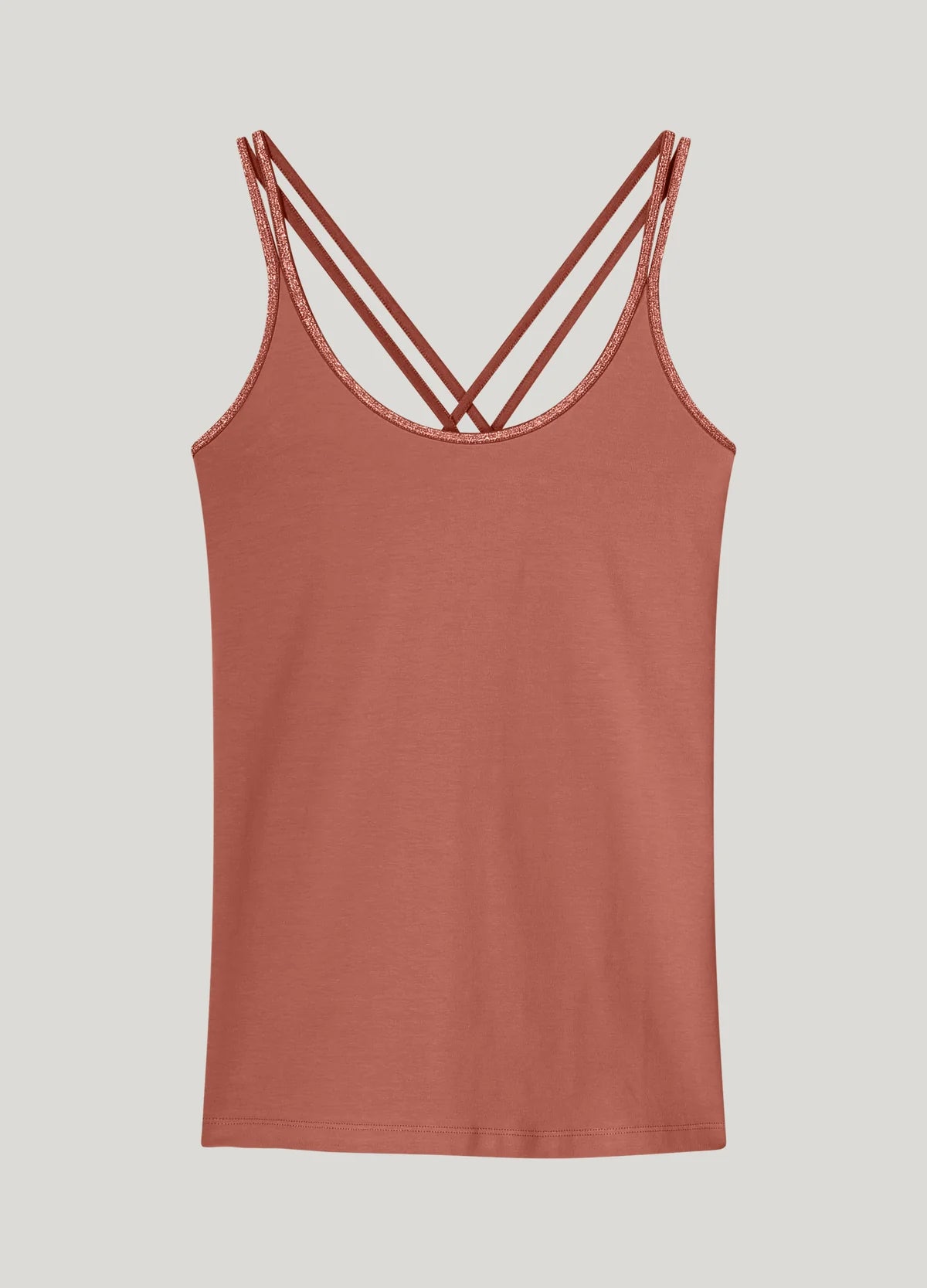 SUMMUM CAMISETA TIRANTES CRUZADOS SEPIA