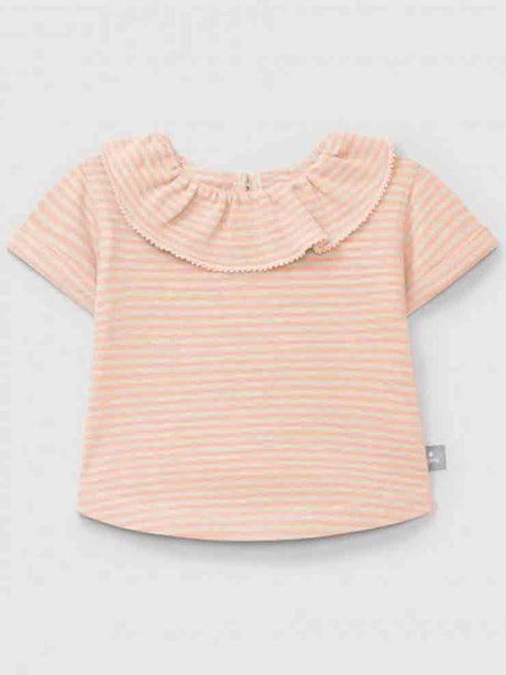 CAMISETA BEIGE Y CORAL MANGA CORTA 1
