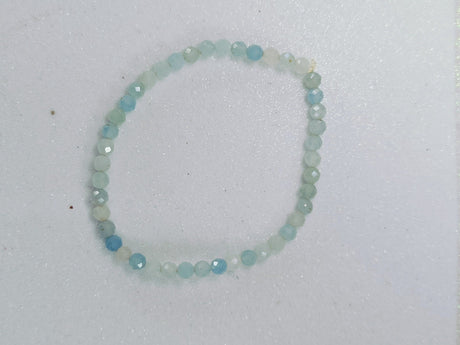 Pulsera bolas facetadas aguamarina 1