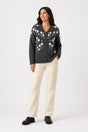 Chaqueta punto flor gris Poupee chic