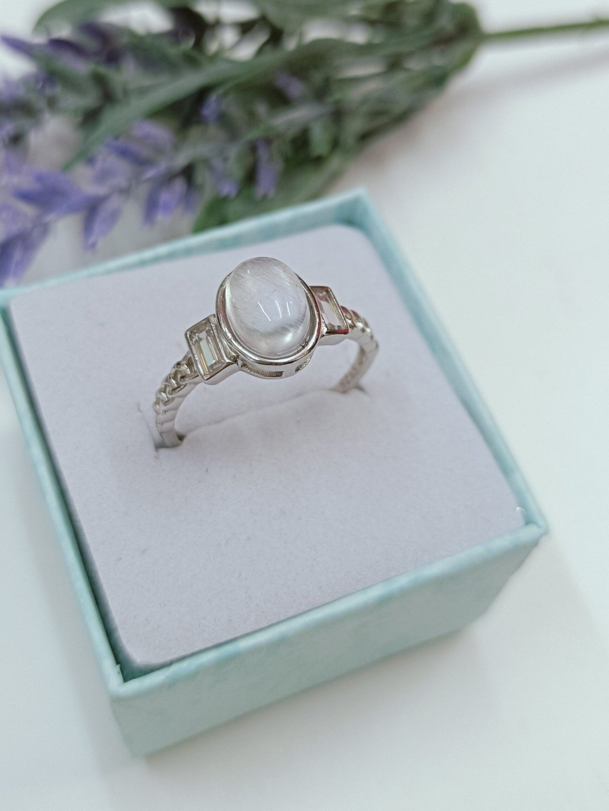 Anillo plata piedra luna 1