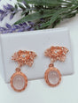pendientes flor cuarzo rosa 1