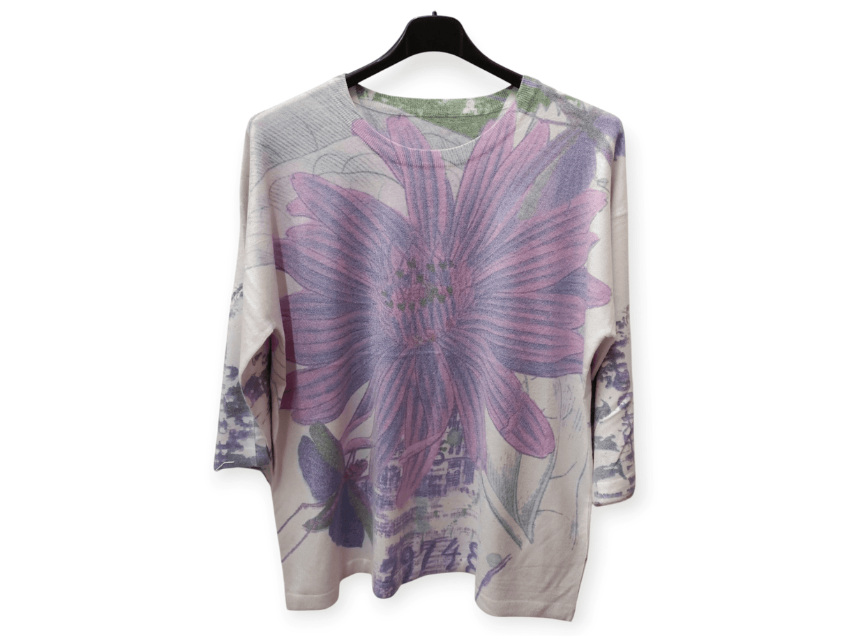Jersey punto flor morada 1