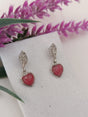 Pendientes rodonita natural corazon 1