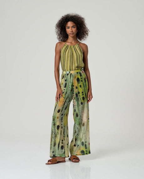 Pantalon amplio verde Surkana