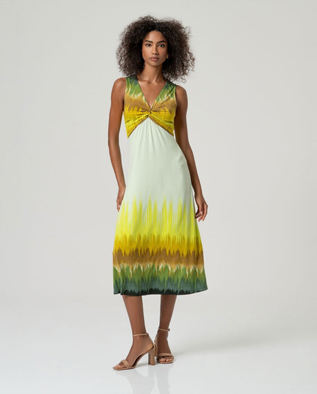 Vestido sin mangas escote drapeado Surkana