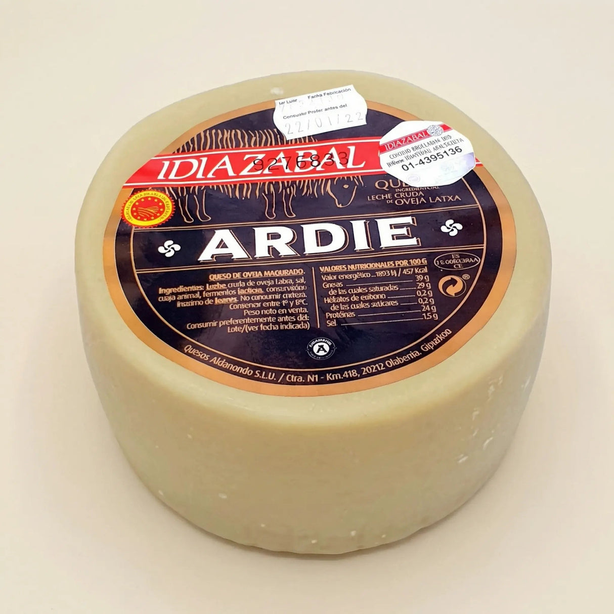 Queso Idiazabal Natural D.O. Ardie 1