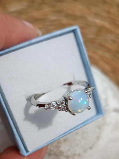 anillo ópalo blanco 1