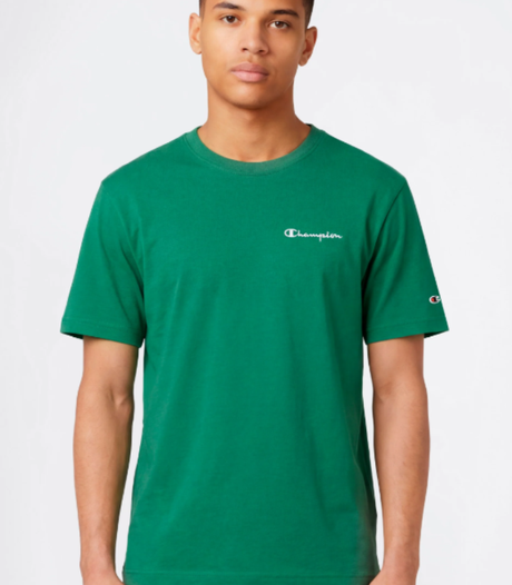 CAMISETA CHAMPION LOGO PEQUEÑO VERDE 1