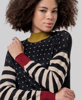 Jersey cuello perkins con motivo Negro Surkana