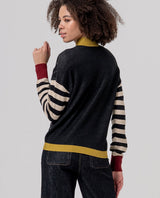 Jersey cuello perkins con motivo Negro Surkana