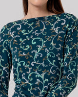 Camiseta cuello barca Verde Oscuro