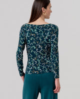 Camiseta cuello barca Verde Oscuro
