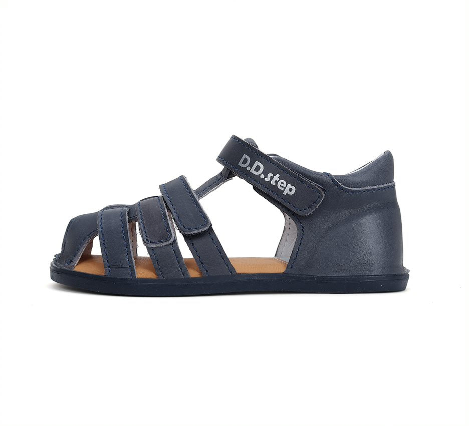 Sandalias respetuosas de piel Azul Marino 1