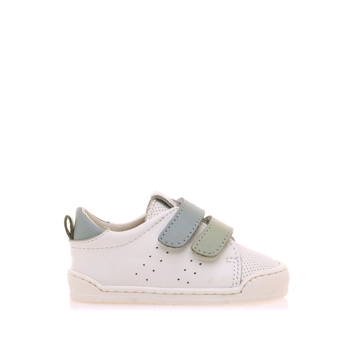 Zapatilla respetuosa primeros pasos Blanco /Celeste/ Aguamarina 1