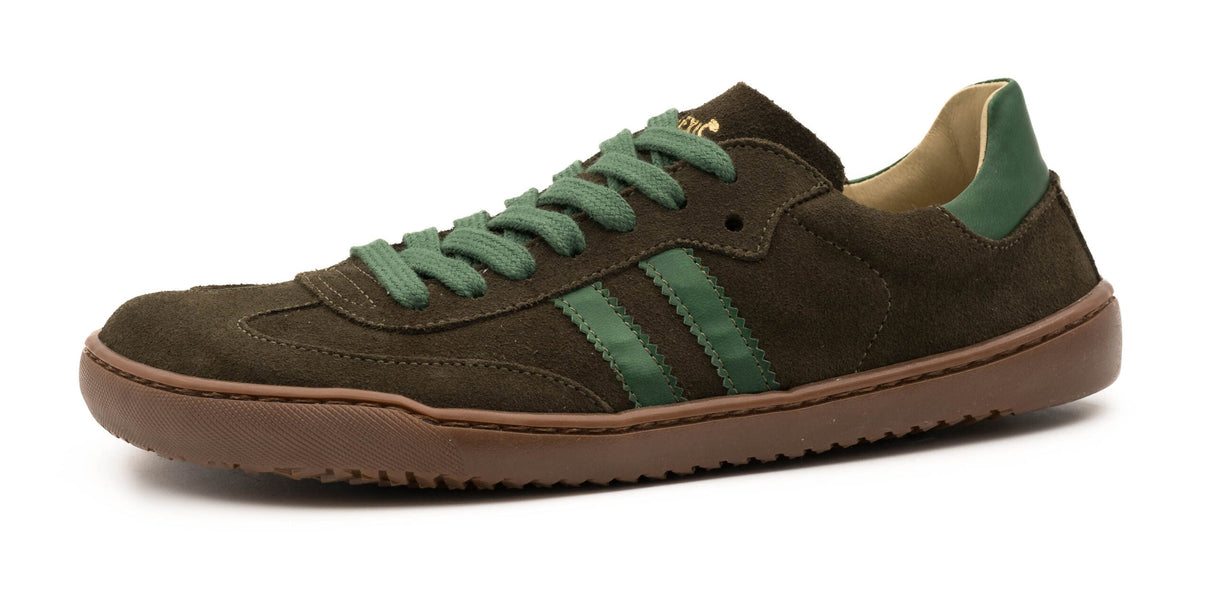 Zapatilla barefoot XL horma ancha en serraje color Caqui 1