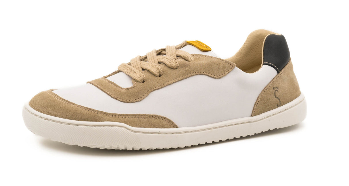 Zapatilla barefoot XL horma ancha color Blanco/Arena 1