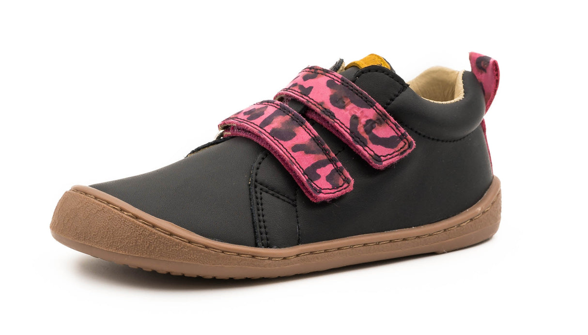 Botin respetuoso infantil Marron con animal print en Fucsia 1