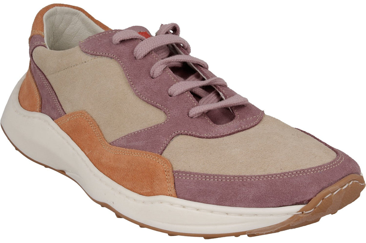 Deportiva respetuosa ADN serraje rosa/crudo/naranja 1