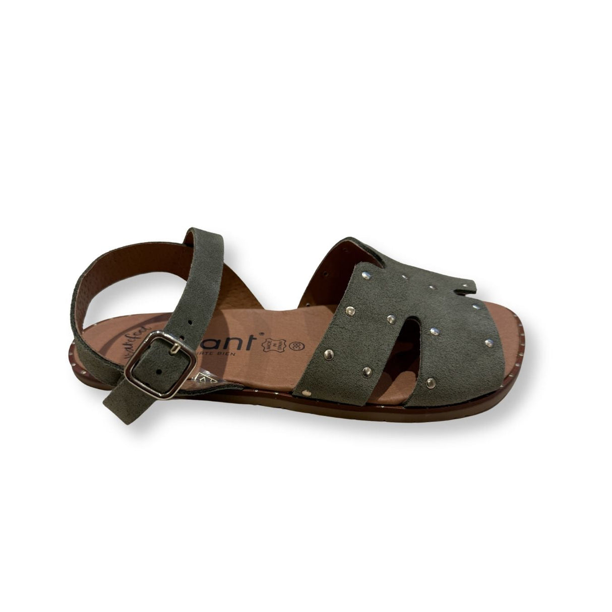 Sandalia barefoot Marea serraje Kaki 1
