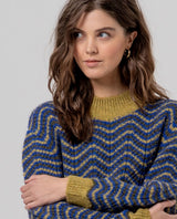 Jersey cuello perkins con ondas Verde Surkana
