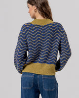 Jersey cuello perkins con ondas Verde Surkana