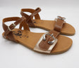 Sandalia barefoot Tabarca cuero/metalizado 1