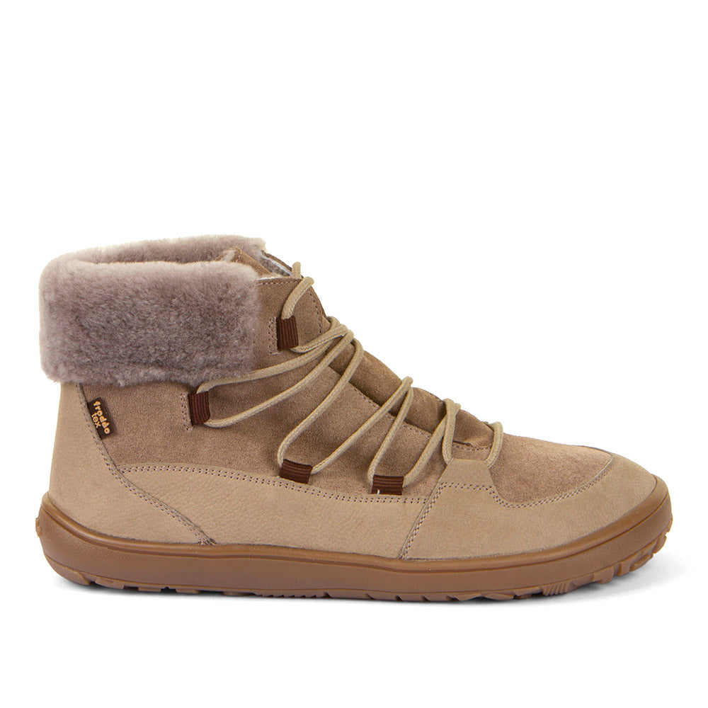 Bota barefoot Furry W Up Taupe con membrana TEX 1