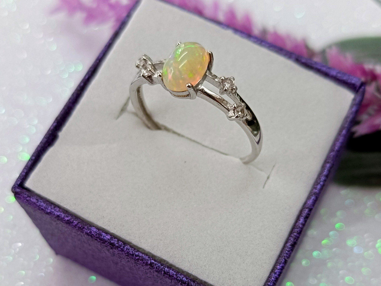 Anillo plata ópalo natural 1